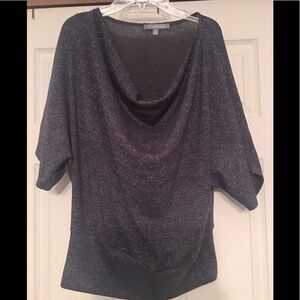 Black Shimmery Cowl Neck‎ Holiday Top Size Small